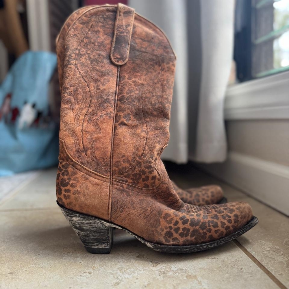 Leopard Print Western Boots